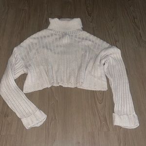 Cropped turtle neck sweater